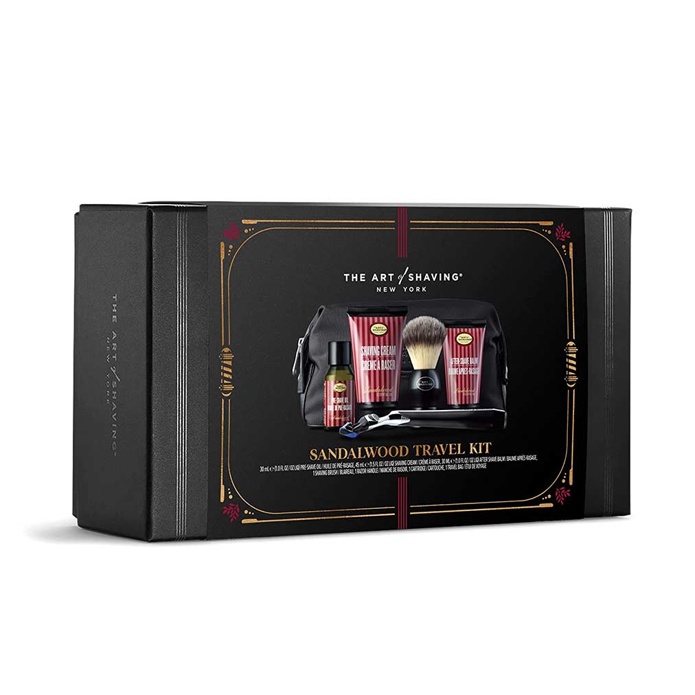 Sandalwood Travel Shave Kit With Bag